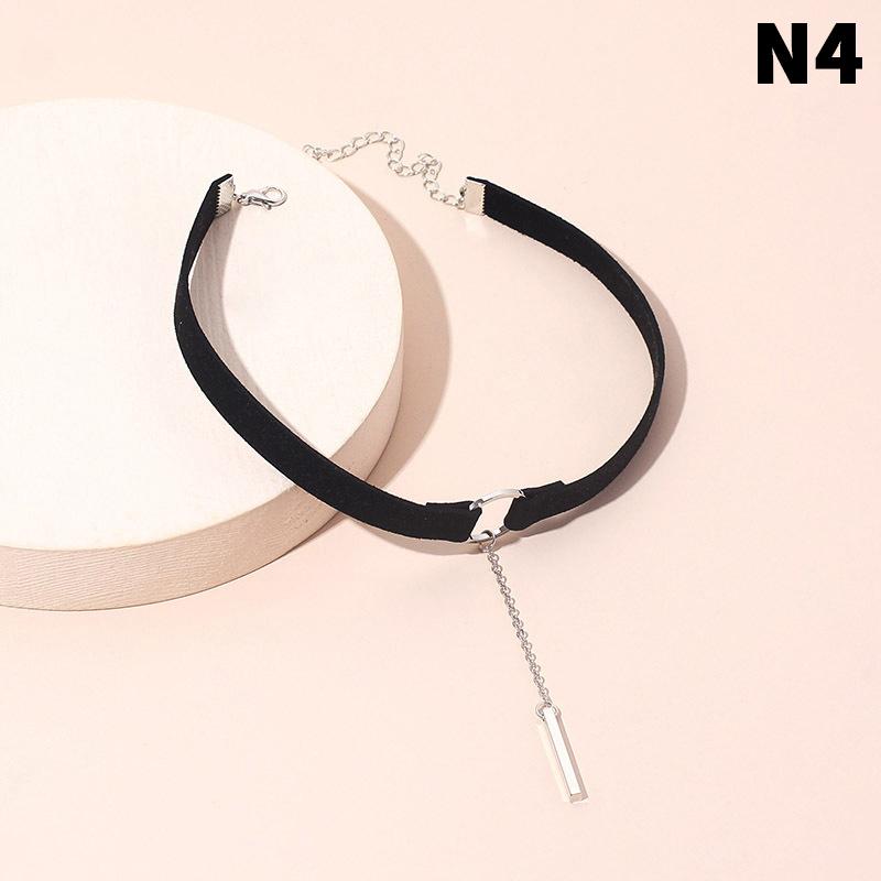 Colier Guler Punk Negru Maro Piele Nouă Modă Pentru Fete Femei Pandantiv Rotund Geometrie Guler Colier