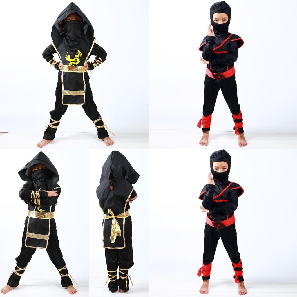 Authentic Japanese Warrior Boys Kids Ninja Assassin Fancy Dress Costume For Parties