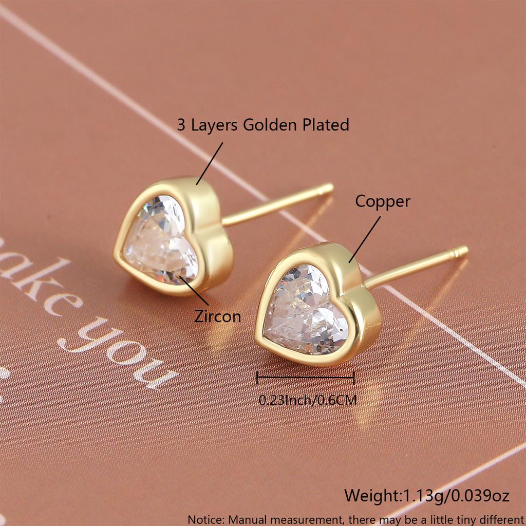 Exquisite Heart-shaped Love Earrings, Elegant and Versatile Accessories. Minimalist and Adorable Ear Studs.