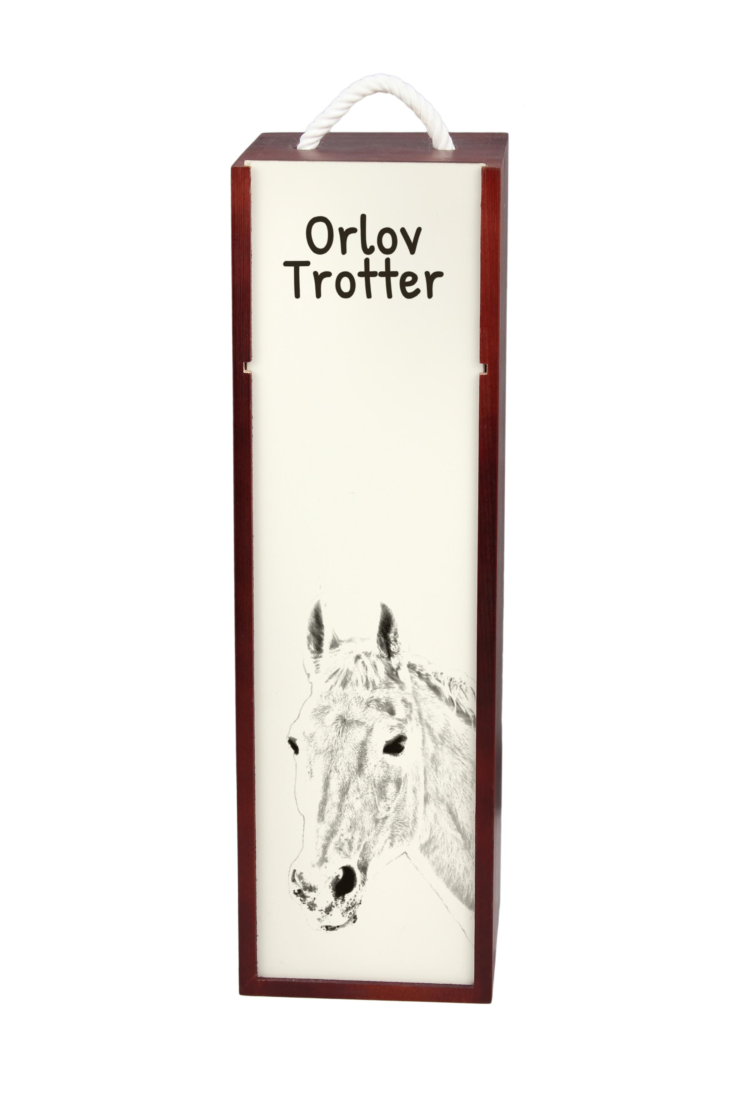 

Orlov Trotter - wine box with a horse, alcohol box with graphics, personalized gift box from the Art-Dog brand коричневий