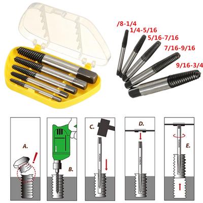 Lot de 5 extracteurs de vis pour forets, guide pour boulons cassés et endommagés, outil de retrait facile