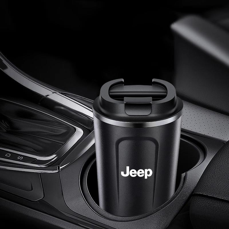 Coffee Cup Stainless Steel Car Thermos Water Bottle Travel Mug For Jeep Wrangler Grand Cherokee Avenger Compass Wagoneer Patriot