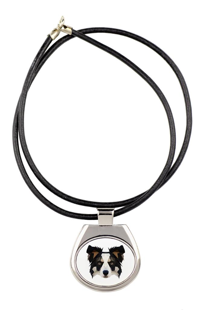 Border Collie – Necklace with a geometric design and the inscription "Art-Dog" | Art-Dog