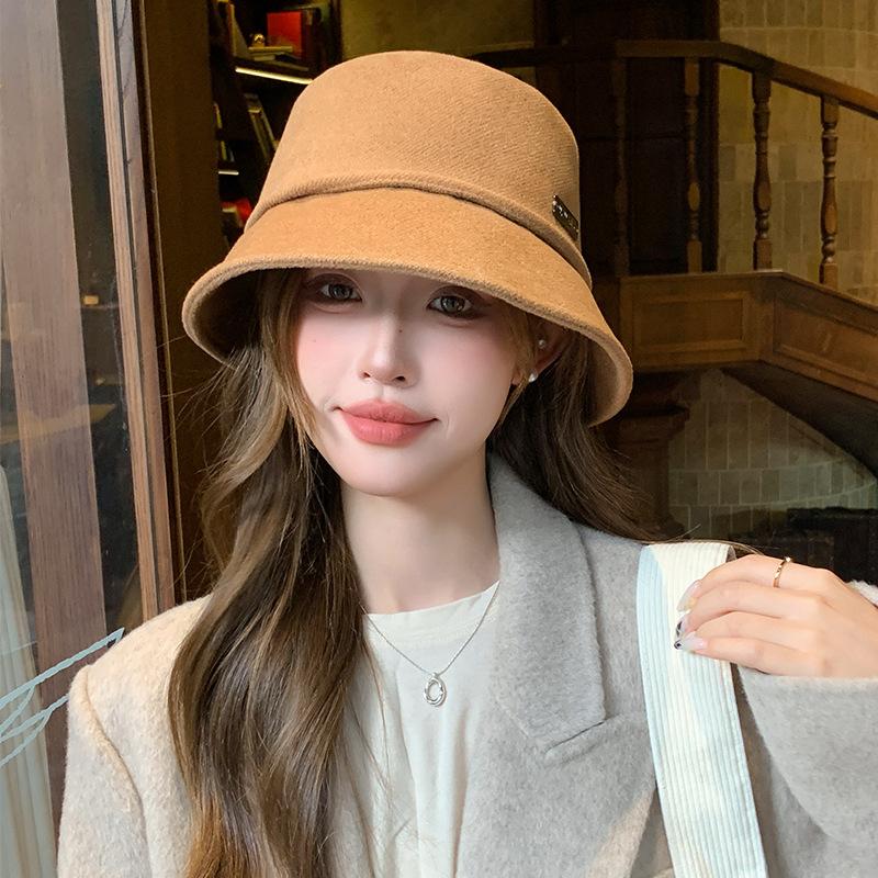 Korean Simple Bucket Hat Women Autumn Winter Fashion Fisherman Hat Simple