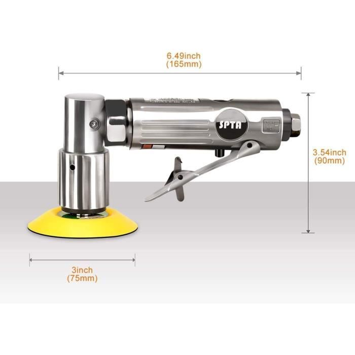 SPTA Mini Ponceuse/Polisseuse d'Angle De Pression d'Air Avec 36 Pièces Tampon De Ponçage