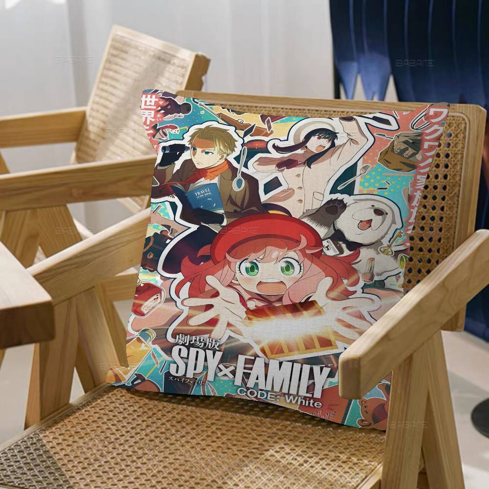 Anime S-Spy X Family Cushion Cover Pillowcase Upholstery Sofa Throw Pillow Home Decor Pillowcas