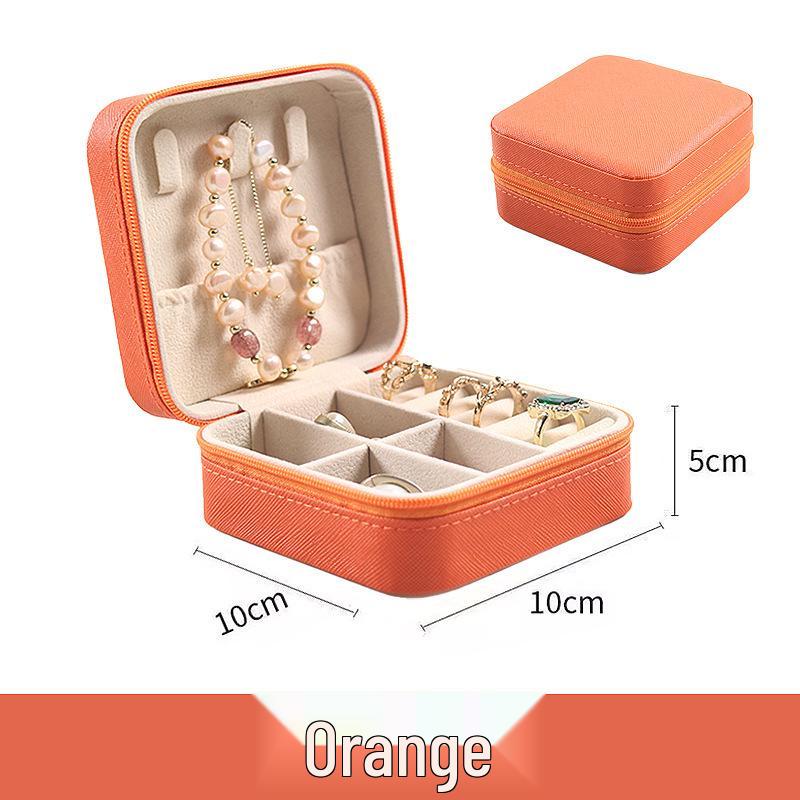 Compact Leather Jewelry Box for Necklaces and Earrings - Elegant Storage Gift
