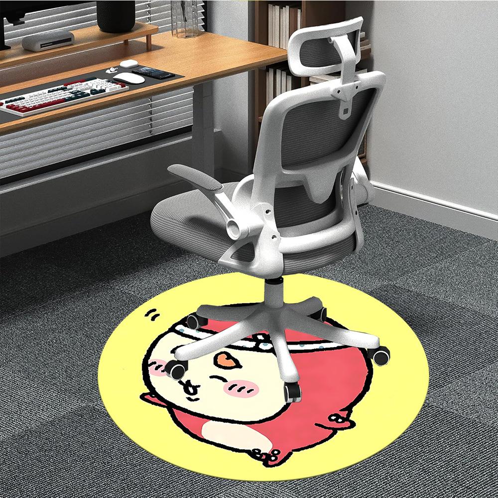 

1pc Chiikawa Chair Carpet for Office, Indoor Non Slip Washable Polyester Fiber Carpet, Mat For Office, Machine Washable 80cm