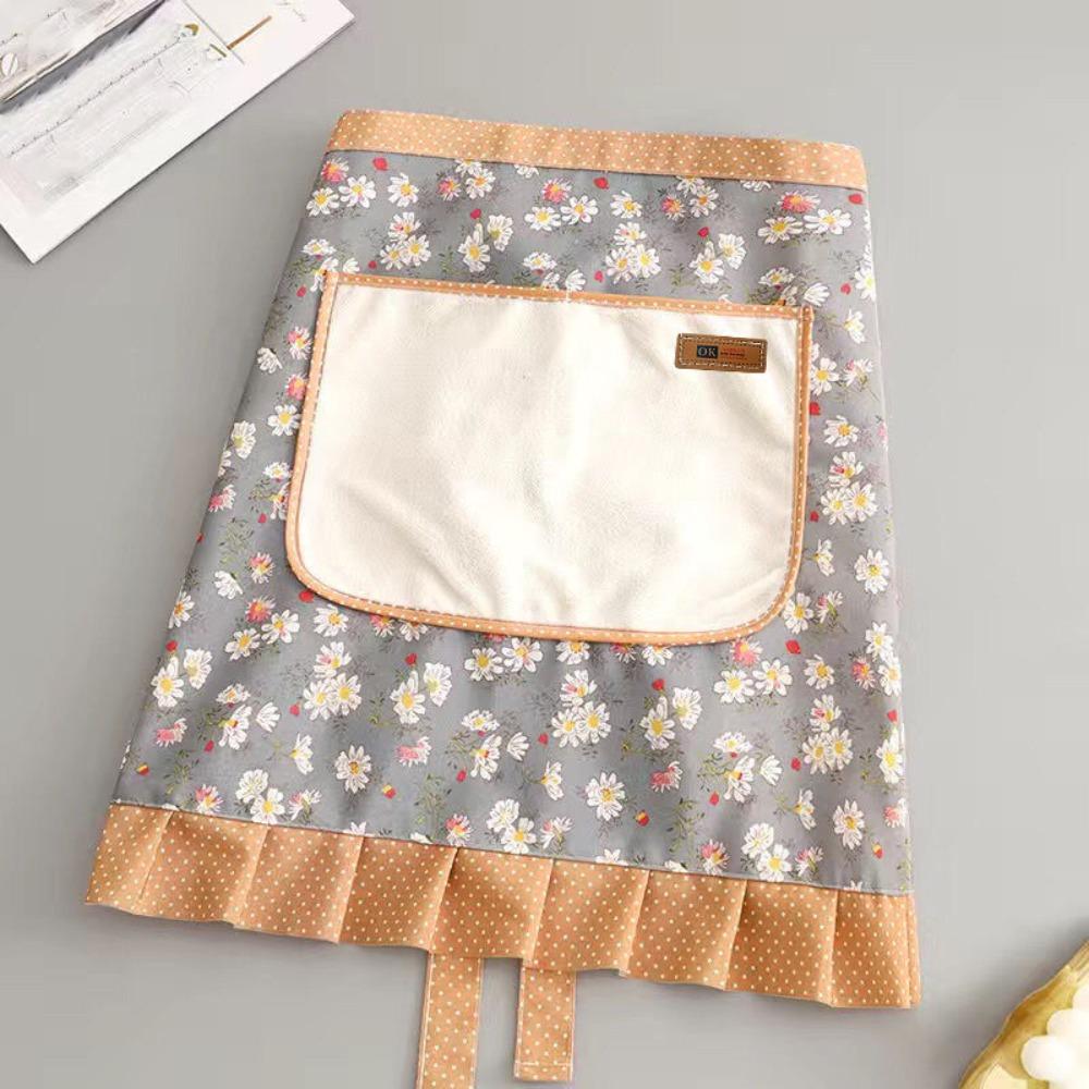 

Квітковий Робочий Одяг Полотно Кулінарний Фартух Половина Талії Модний Фартух Половини Довжини Кухня B