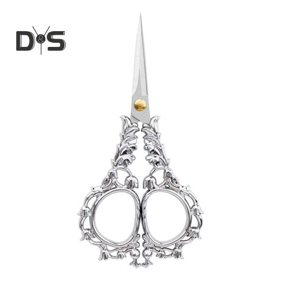 Vintage Carved Flower Scissors Heavy Duty Stainless Steel Sharp Blade Multipurpose Tailor Scissors DIY Embroidery Arts Crafts Crochet Yarn Needlework