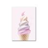 Nordic Moderne Rosa Eis Zuckerwatte Leinwand Malerei Druck Poster Wand Kunst Bild Für Mädchen Zimmer Dessert-Shop Dekoration