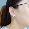 New Swiss Blue Simulated Topaz Long Fashion Earrings for Women