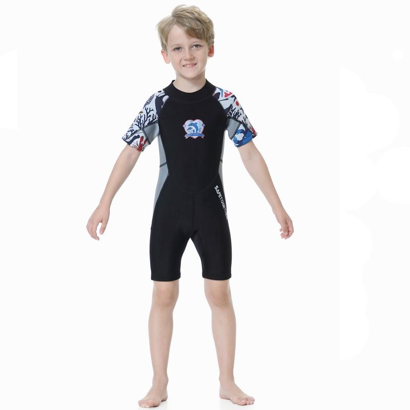 2.5mm Children's Swimsuit Submersible Suit Boys One-piece Middle Diving R002 Cartoon Thickening
