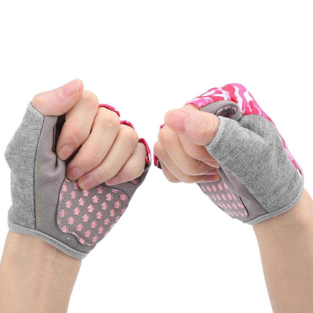 1 Pair Kids Half Finger Cycling Gloves NonSlip Breathable Gloves for Riding Bicycle Sports(XS )