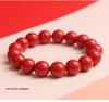 Authentic High-Content Cinnabar Bracelet with Purple Gold Sand Crystals, Supports Re-Inspection