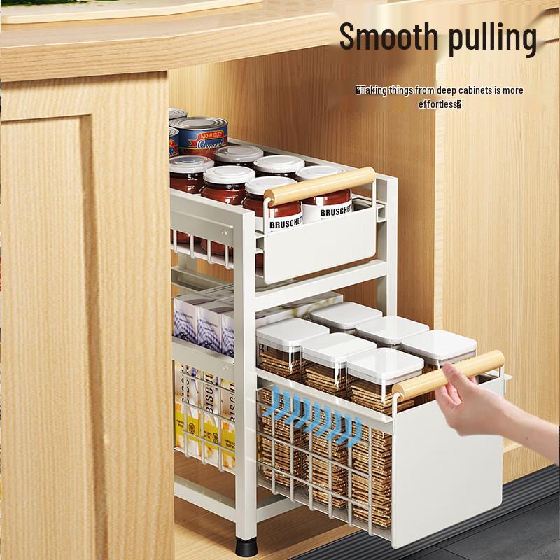 Double-Layer Pull-Out Dish Drying and Storage Rack