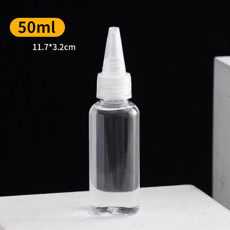 30-100ml Leere Tropfflasche Transparentes Plastik Nachfüllbar Düsentropfer mit Kappe Kleine Extrusionsflasche Tragbare Verpackung
