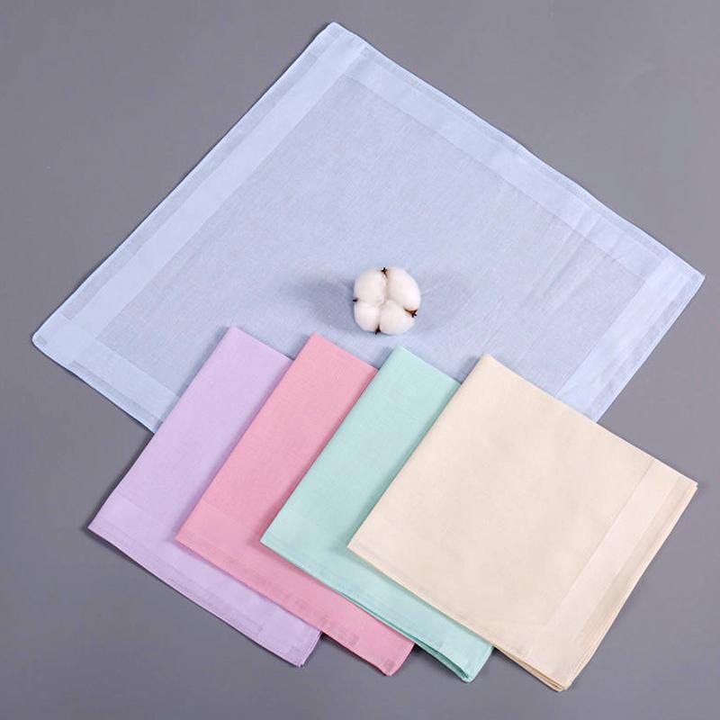 1Pc Solid Color Square 40x40CM Wedding Party Handkerchiefs Female Cotton Hand Towel Women's