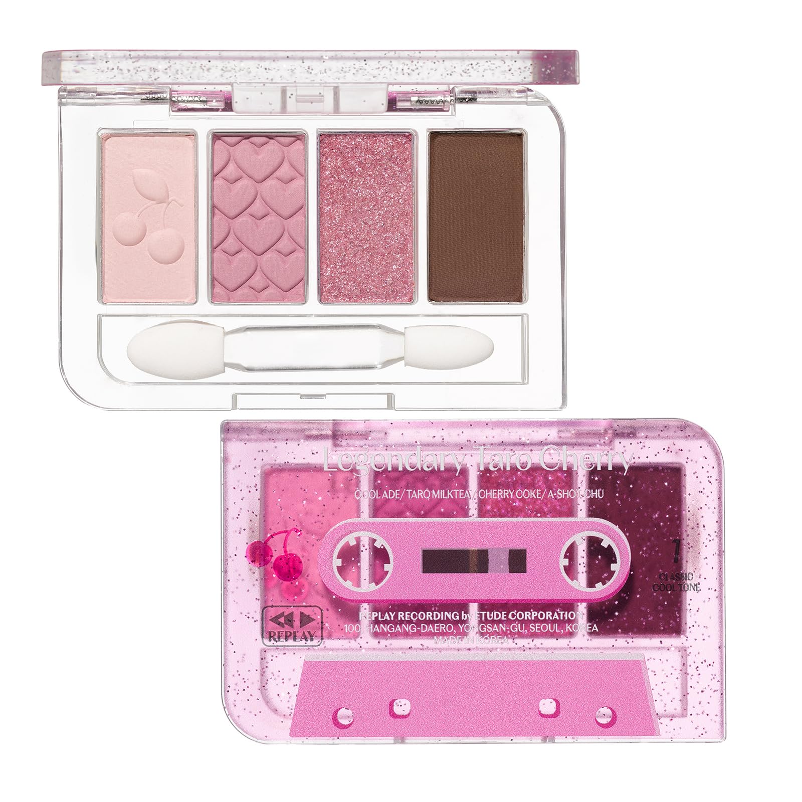 

Палитра теней для век ETUDE Play Color Eyes Mini Legendary Cherry 4 Color с блестками и матовым блеском [Etude Official] /