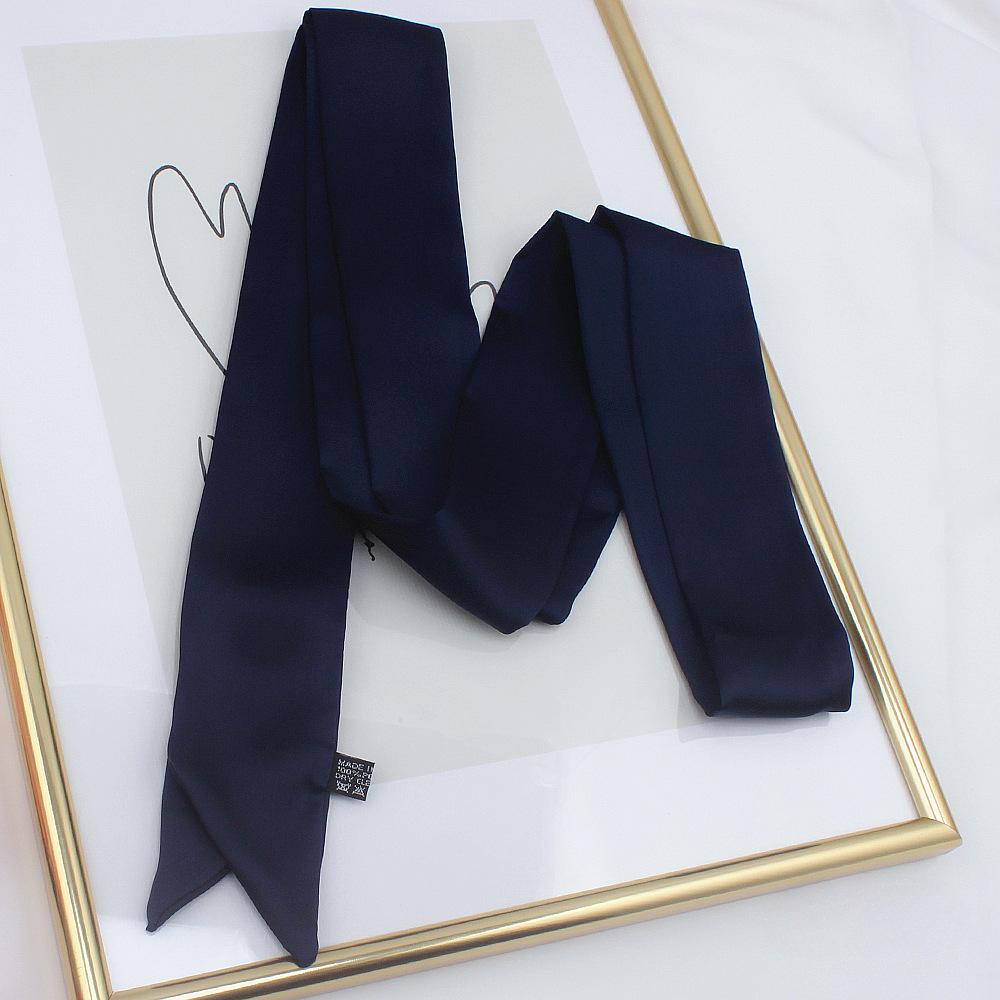 Long Skinny Hair Scarf For Women Silk Satin Headband Cute Neckerchief Solid Colors  Fashion Bag Scarves For Ladies 2024