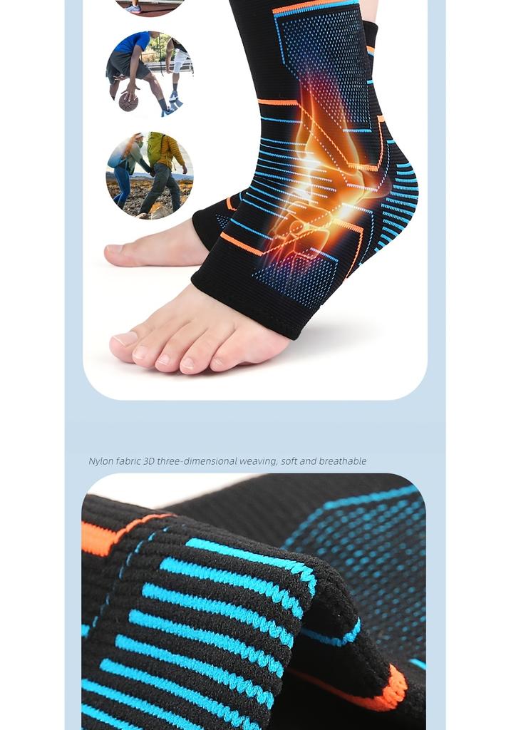 1Pc 3D Knit Elastic Jersey Fabric Ankle Support Compression Sleeve for Outdoor Mountaineering Fitness Sports Stabilization