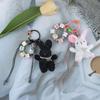 Lovely Plush Rabbits Bead Keychain Pendant Bag Fashion Women Backpack Handbag Charm Pendant Lovely Hangings Decoratin