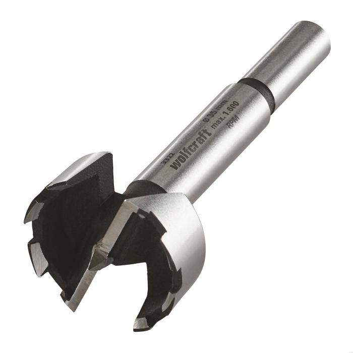 Fraise à Bois d'Encastrement - wolfcraft - 3322000 - Diamètre 35 mm - Longueur 90 mm - Acier Chrome Vanadium