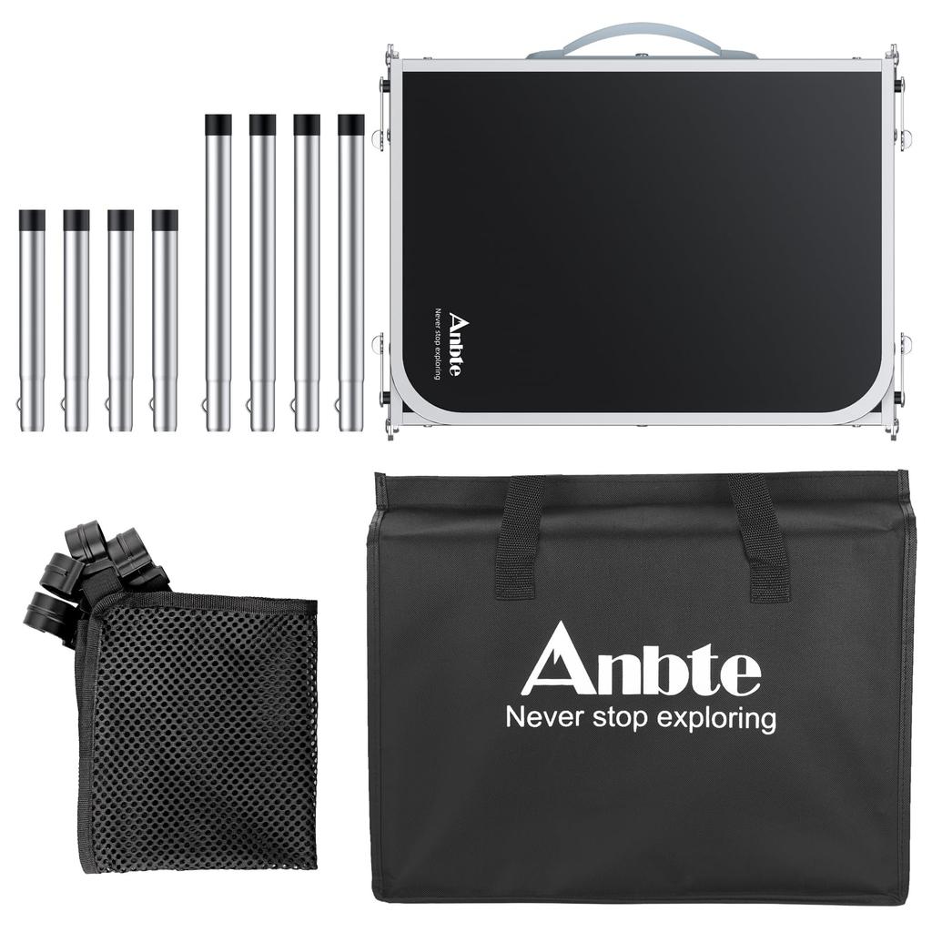 Anbte Folding Camping Height for both Outdoor and Indoor Maximum Made of Comes with Storage Lightweight and Perfect for and the Beach Table, 3-level