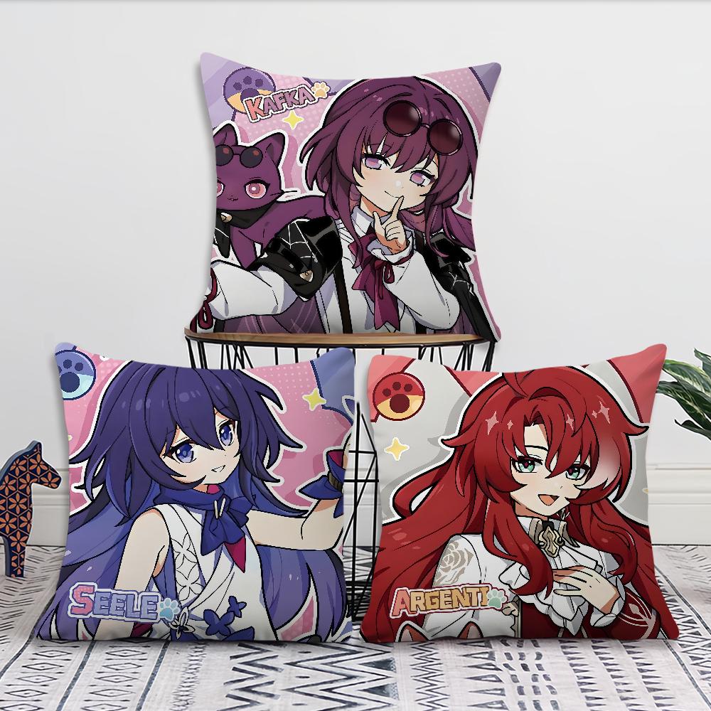 Anime Game Honkai Star Rail Chibi Cute Comfortable Soft Pillow Case For Sofa Living Room Home Office Decor Protective Cover
