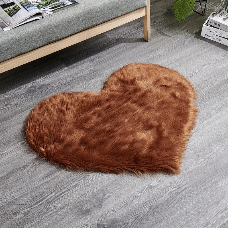 Washable Imitation Wool Plush Floor Mats for Bedroom