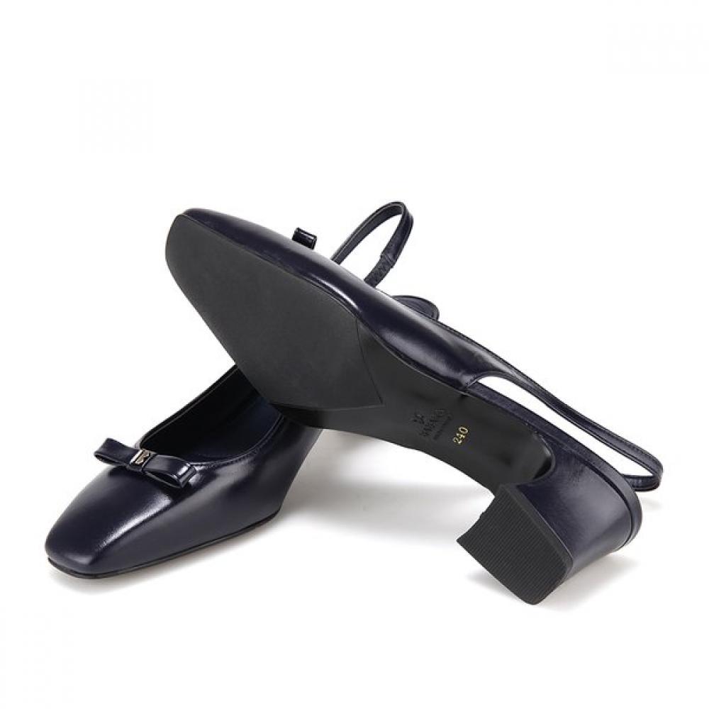 BARBARA Leather Square Toe Basic Slingback 5cm Bbh701ny