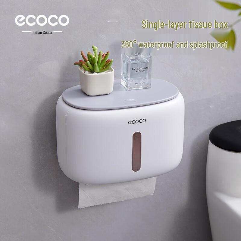 ecoco Wandmontierte Badezimmer-Taschentuchbox mit Aufbewahrung