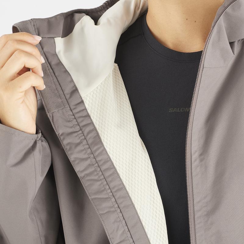 Salomon Outscape 2L Short Jacket Comfortable Versatile Hooded Jacket Women jackets Iron-Gray C25389