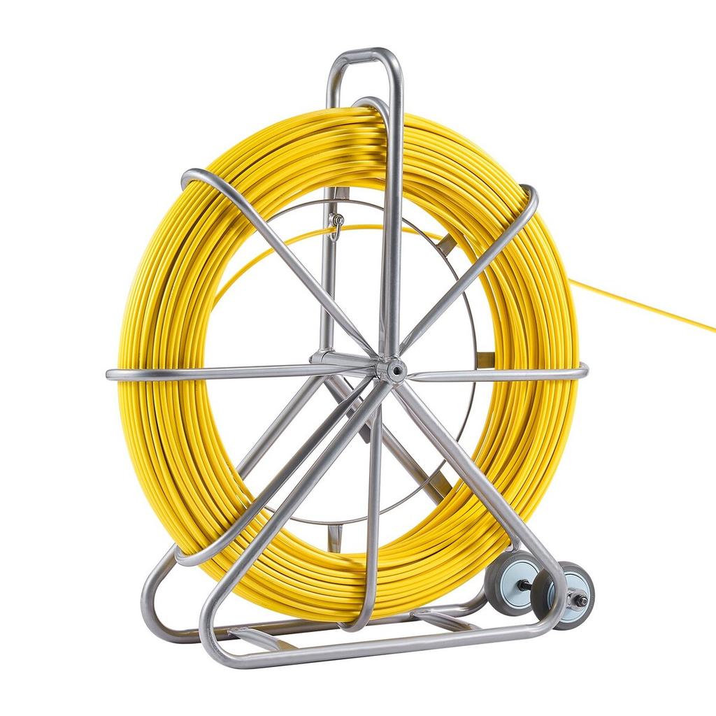 Fish Tape Puller Fiberglass 656 Ft 5/16 In Wire Cable Running Duct Rodder