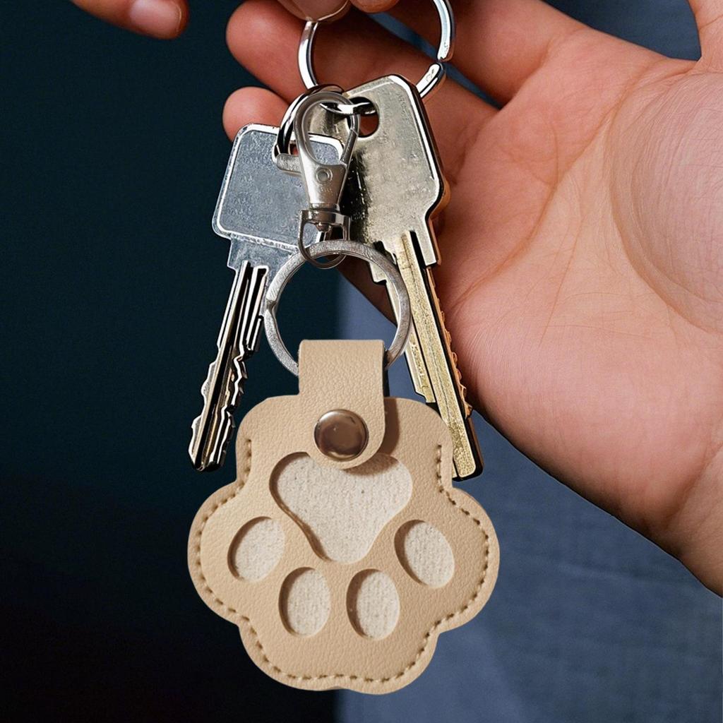 Leather Memorial Pet Hair Storage Bag Paw Keychains Pet Keychains Hair Collector Pendant Keepsake Multifun Portable Keychain