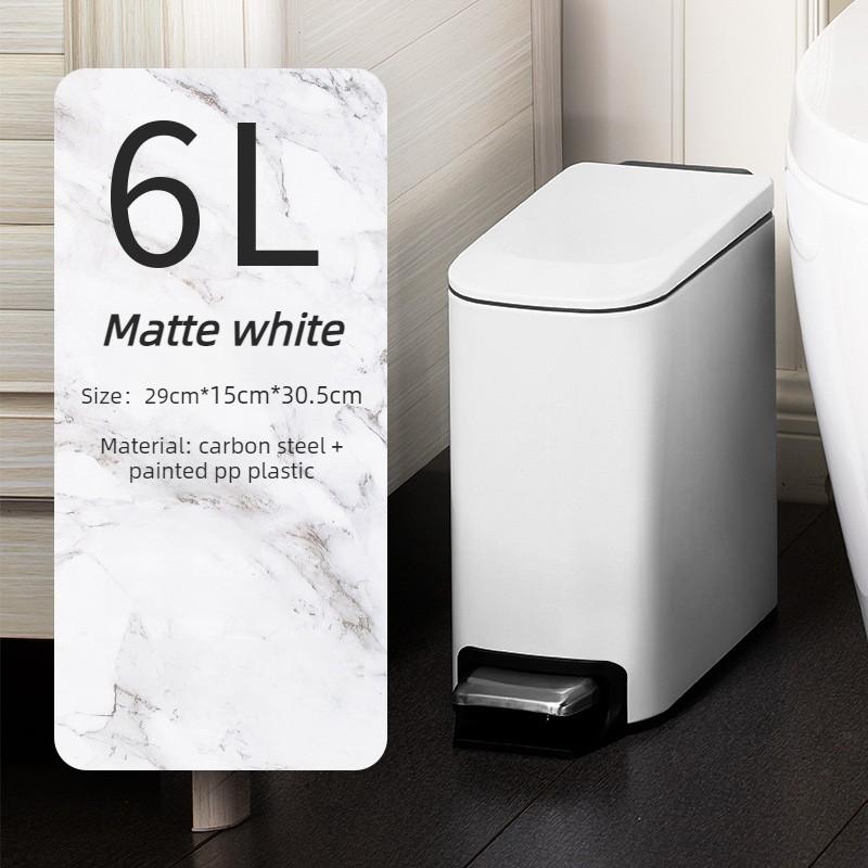 Nordic Waste Bins Bathroom Stainless Steel Pedal Trash Can Square Garbage Can Simple Living Room Modern Wastebasket with Lid