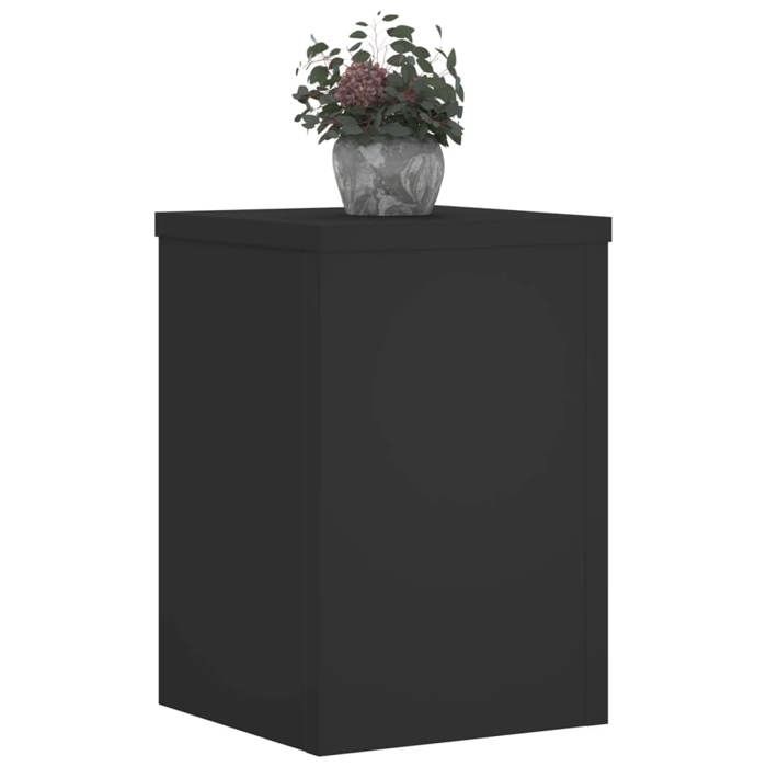 VidaXL Plant Stands 2 Pcs Black 25x25x35 Cm Engineered Wood, Flower Stand, Pot Stand, Support for 852907