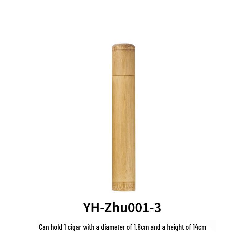 Portable Bamboo Cigar Humidor: Carbonized Tube, Moisture-Proof, Travel-Ready Storage Box