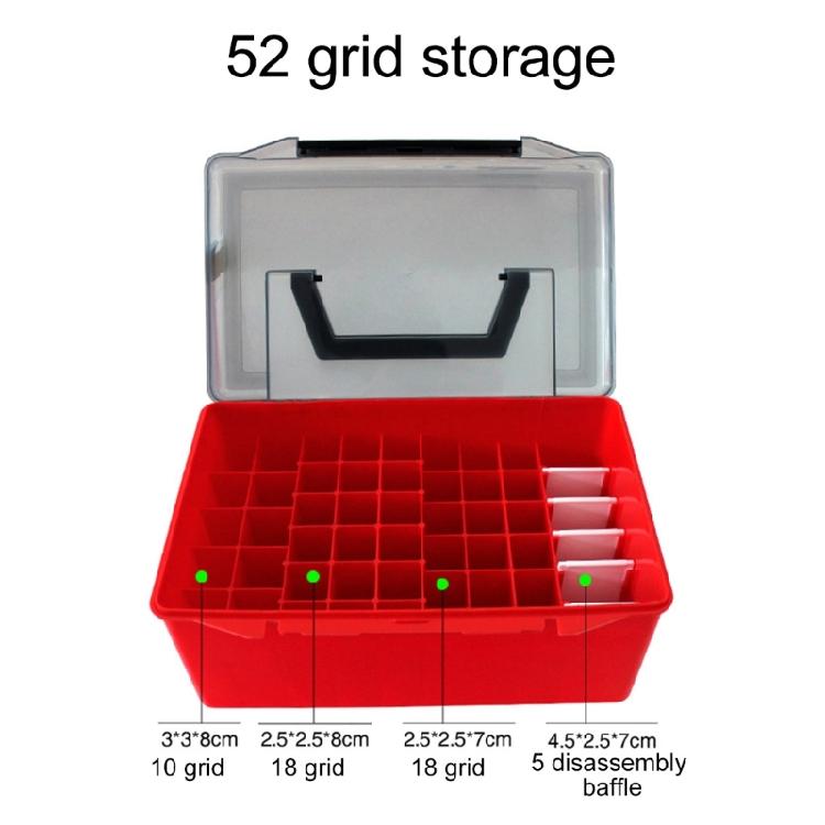 52 Fächer Kunststoff Angelgerät Box Tintenfisch Jig Hardbaits Behälter Köder Werkzeug Aufbewahrungskoffer Angeln Gefütterte Box Organizer