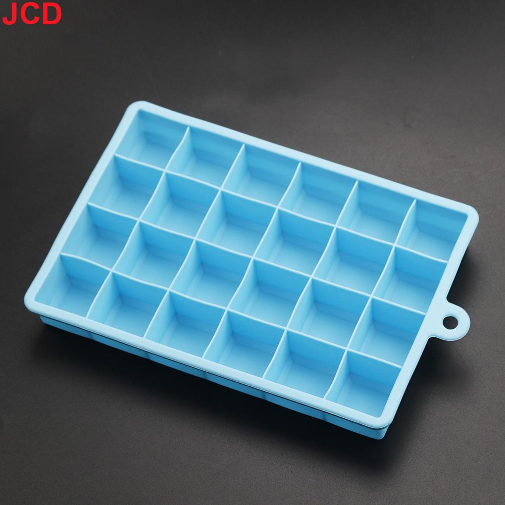 1pcs With Lid /No Lid 24-hole Silicone Ice Tray Square Box Auxiliary Food Puree Cheese Jelly Mold Bar Kitchen Tool Cocktail Cube