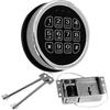 Gun Safe Lock Replacement,Chrome Keypad Electronic Safe Lock with Solenoid Lock 2 Override Keys and Circuit Board Lock