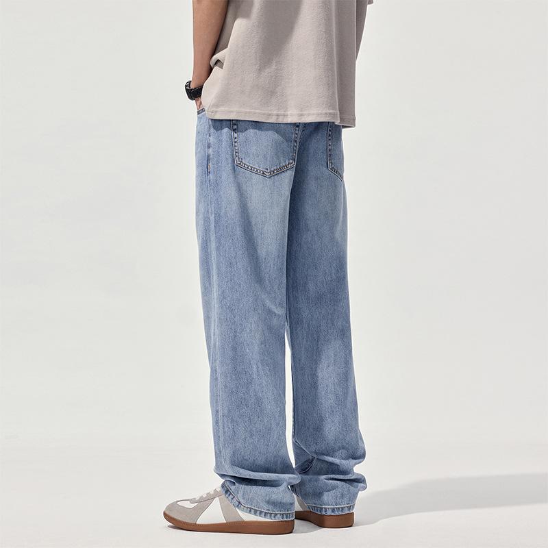 New Spring and Summer Loose American High Street Trousers Straight Wide-leg Jeans
