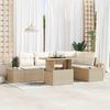 Garden Sofa Set with Storage 6 pcs Beige Poly Rattan
