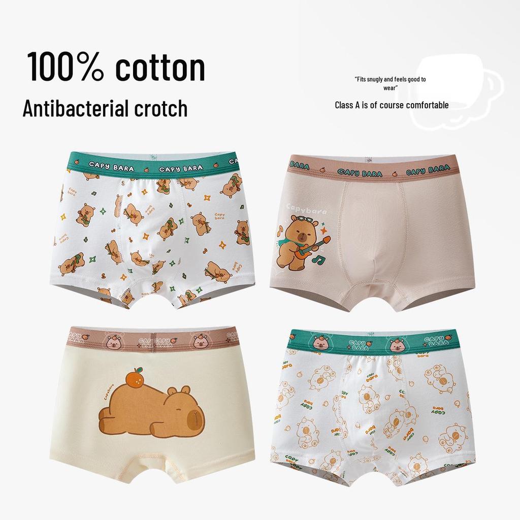 Boys' Pure Cotton Boxer Briefs: Comfortable, No-Pinch Fit for Ages 6-12