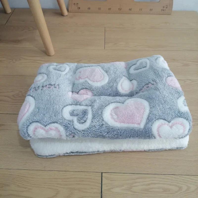 Flanell Djurmatta Hundsäng Kattsäng Tjocka sovmatta Hundfiltmatta för valp Kattunge Djursäng för små stora hundar Djurmatta
