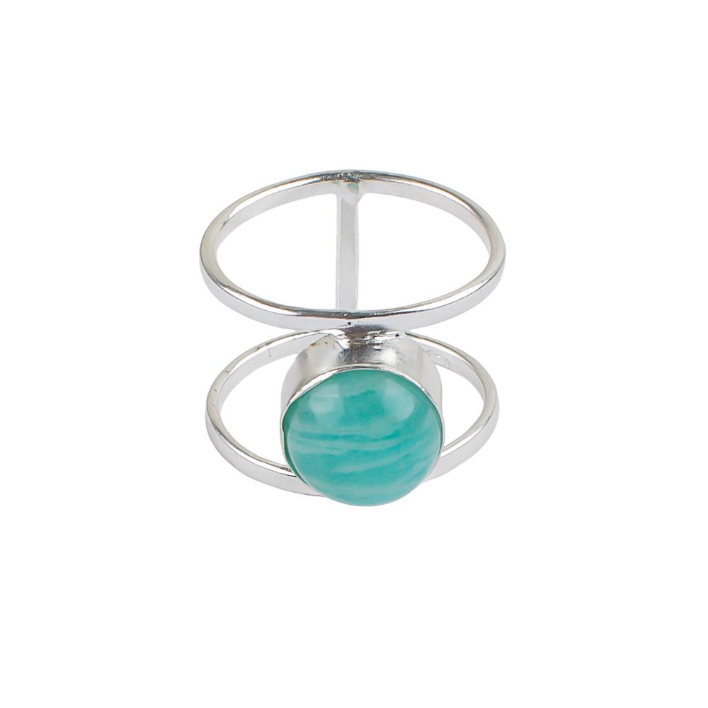 Natural Amazonite Gemstone 925 Sterling Silver Jewelry Handmade Statement Ring RR-13-22
