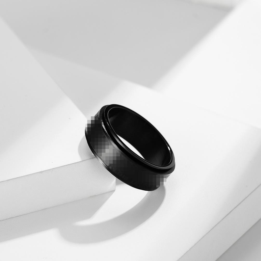 Bijoux en Acier Titane Bague Rotative en Acier Inoxydable Niche Tendance Homme et Femme Bague Décompression