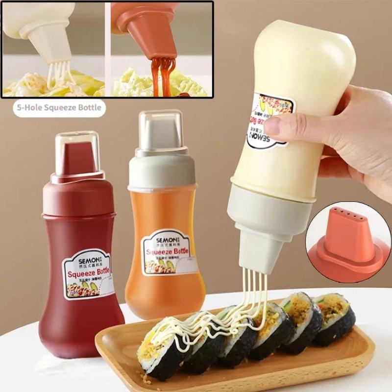 Porous Squeeze Sauce Bottle, Tomato Honey Salad Dressing Container, Barbecue Oil, Kitchen Seasoning Dispenser, Practical