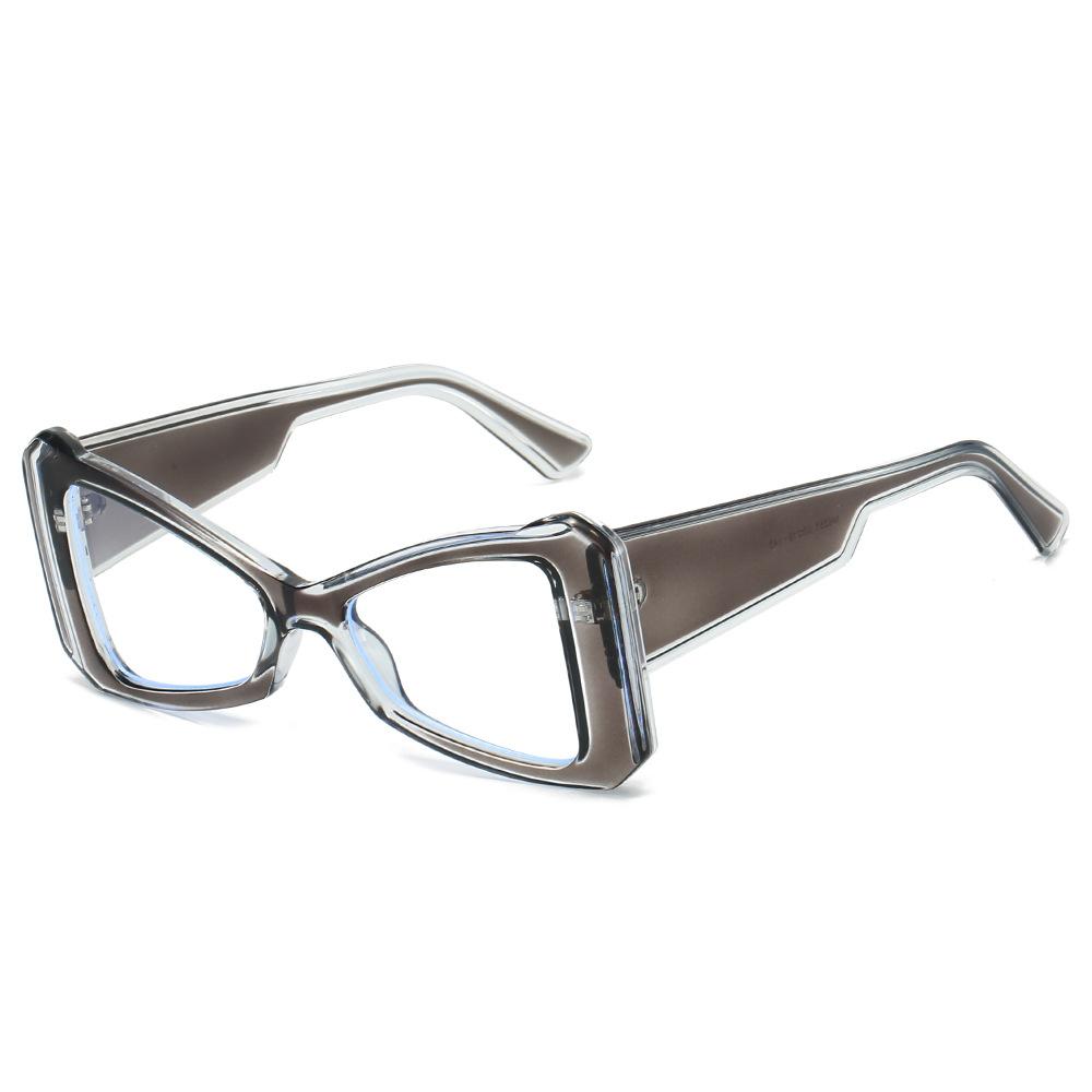 

New Fashion Anti Blue Light Cat Eye Glasses Women Personality Street Shooting Colorful Anti Radiation Trendy Men Glasses as picture