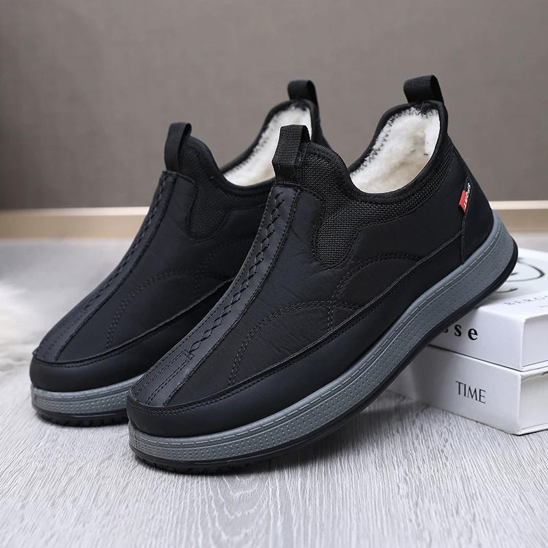 Winter Men's Cotton Shoes Plus Velvet Thick Sheep Wool Warm Shoes Non-slip Waterproof Pedal Dad Shoes